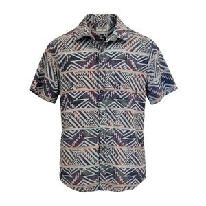Billabong Men’s Short Sleeve Button-Up Shirt Size Small Tribal Beach Casual